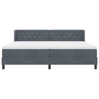 Bäddfjäder med madrass Mörkgrå 200 x 200 cm Polyester