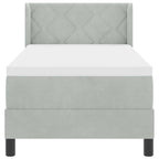 Bäddfjäder med madrass Ljusgrå 200 x 80 cm Polyester