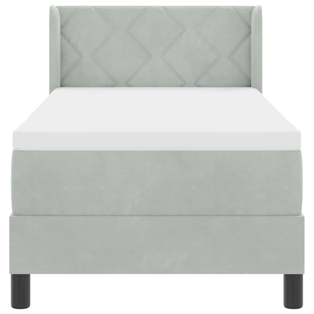 Bäddfjäder med madrass Ljusgrå 200 x 80 cm Polyester