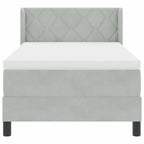 Bäddfjäder med madrass Ljusgrå 200 x 90 cm Polyester