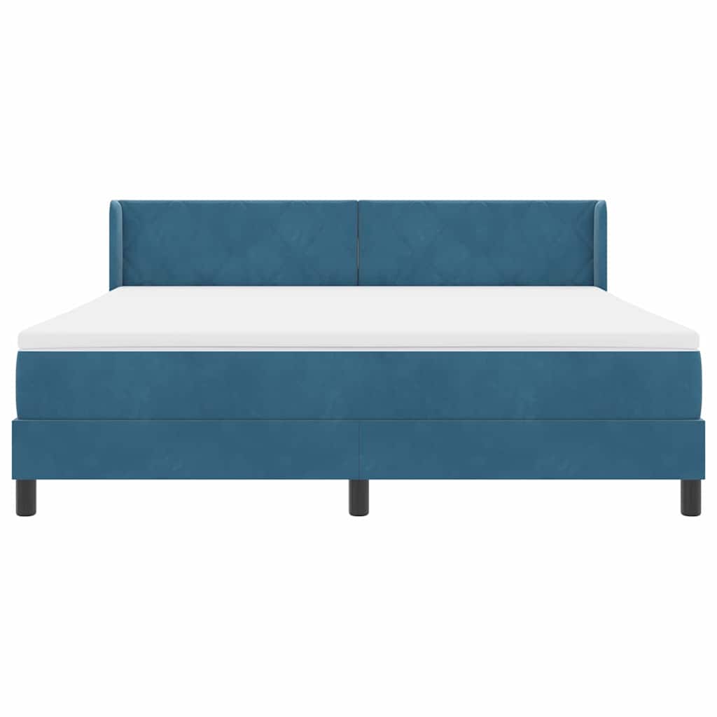 Bäddfjäder med madrass Mörkblå 200 x 180 cm Polyester