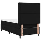 Bäddfjäder med madrass med huvudgavel Svart 100 x 200 cm tyg