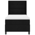 Bäddfjäder med madrass med huvudgavel Svart 100 x 200 cm tyg