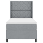 Bäddfjäder med madrass med huvudgavel Ljusgrå 100 x 200 cm tyg