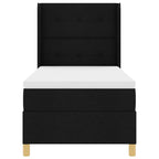 Bäddfjäder med madrass med huvudgavel Svart 100 x 200 cm tyg