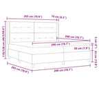 Bäddfjäder med madrass med huvudgavel Svart 200 x 200 cm tyg
