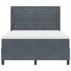 Bäddfjäder med huvudgavel Mörkgrå 140 x 200 cm Sammet