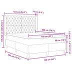 Bäddfjäder med huvudgavel Ljusgrå 160 x 200 cm Sammet