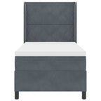 Bäddfjäder med huvudgavel Mörkgrå 100 x 200 cm Sammet