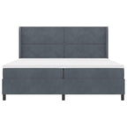 Bäddfjäder med huvudgavel Mörkgrå 200 x 200 cm Sammet