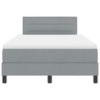 Bäddfjäder med madrass med huvudgavel Ljusgrå 120 x 200 cm tyg