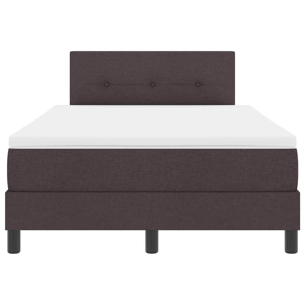 Bäddfjäder med madrass med huvudgavel Mörkbrun 120 x 200 cm tyg