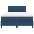 Bäddfjäder med madrass med huvudgavel Blå 120 x 200 cm tyg