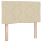 Bäddfjäder med madrass med huvudgavel Kräm 80 x 200 cm tyg