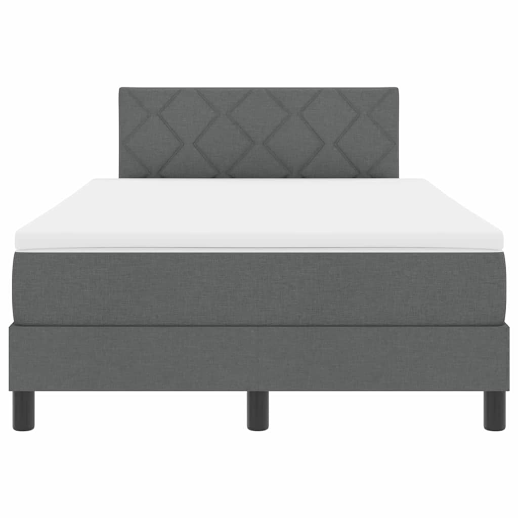 Bäddfjäder med madrass med huvudgavel Mörkgrå 120 x 190 cm tyg