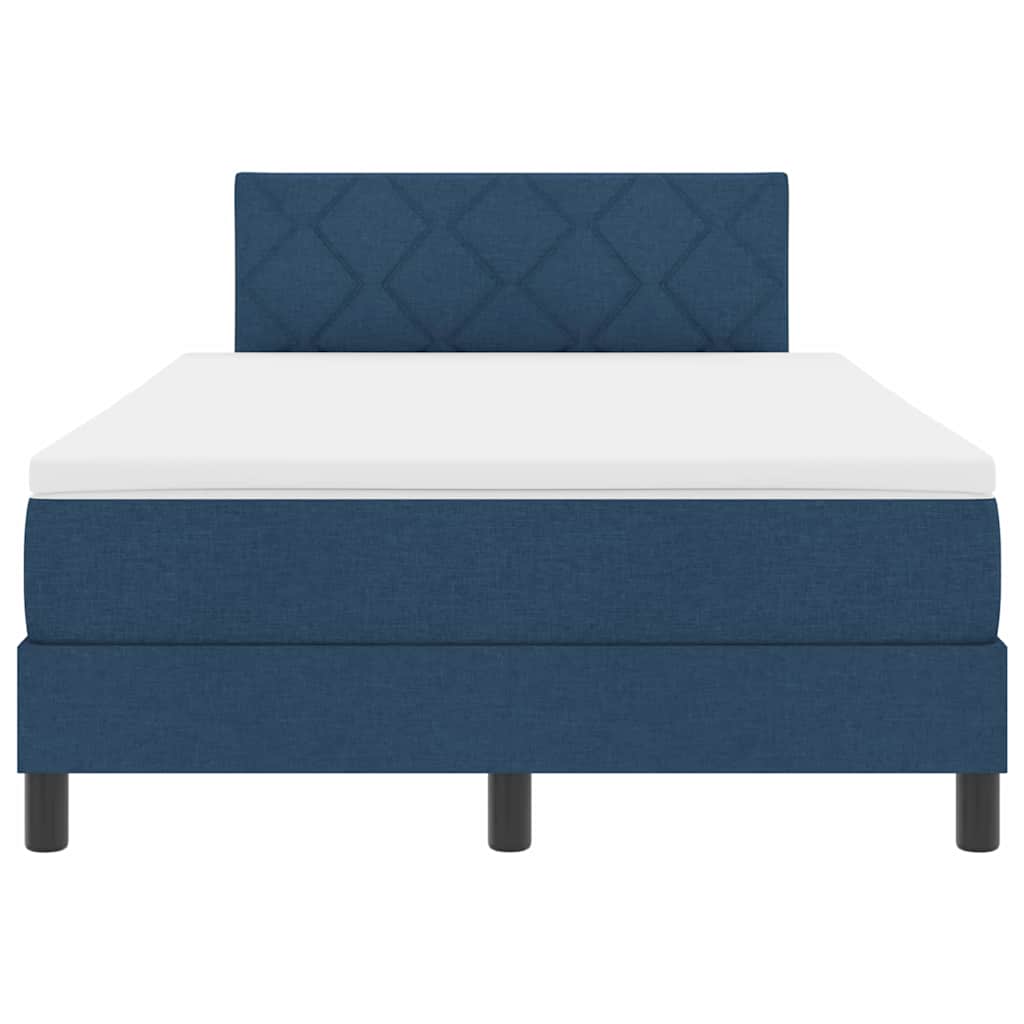 Bäddfjäder med madrass med huvudgavel Blå 120 x 190 cm tyg