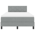 Bäddfjäder med madrass med huvudgavel Ljusgrå 120 x 200 cm tyg