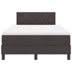 Bäddfjäder med madrass med huvudgavel Mörkbrun 120 x 200 cm tyg