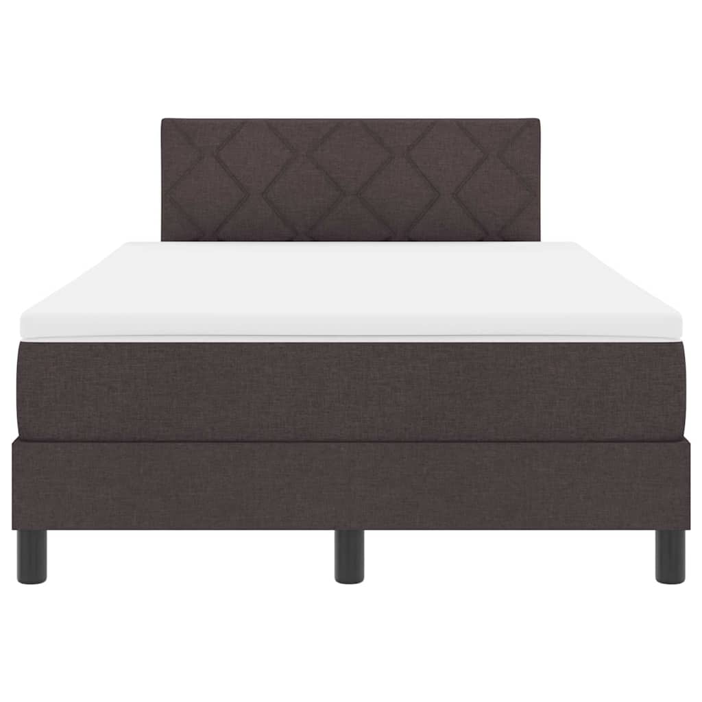 Bäddfjäder med madrass med huvudgavel Mörkbrun 120 x 200 cm tyg