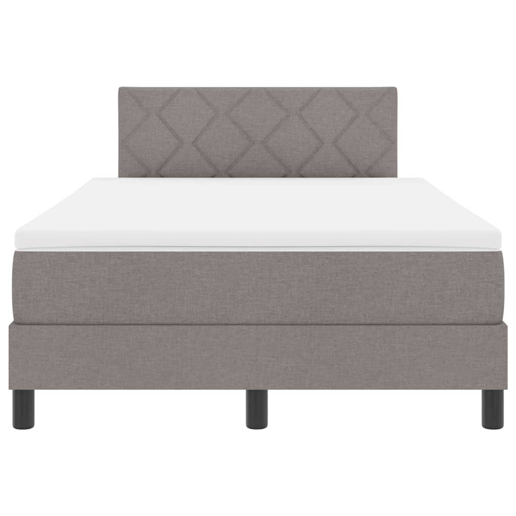 Bäddfjäder med madrass med huvudgavel Taupe 120 x 200 cm tyg