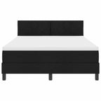 Bäddfjäder med madrass med huvudgavel Svart 140 x 190 cm tyg