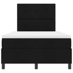 Bäddfjäder med madrass med huvudgavel Svart 120 x 190 cm tyg