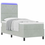 Bäddfjäder med madrass Ljusgrå 80 x 200 cm Sammet