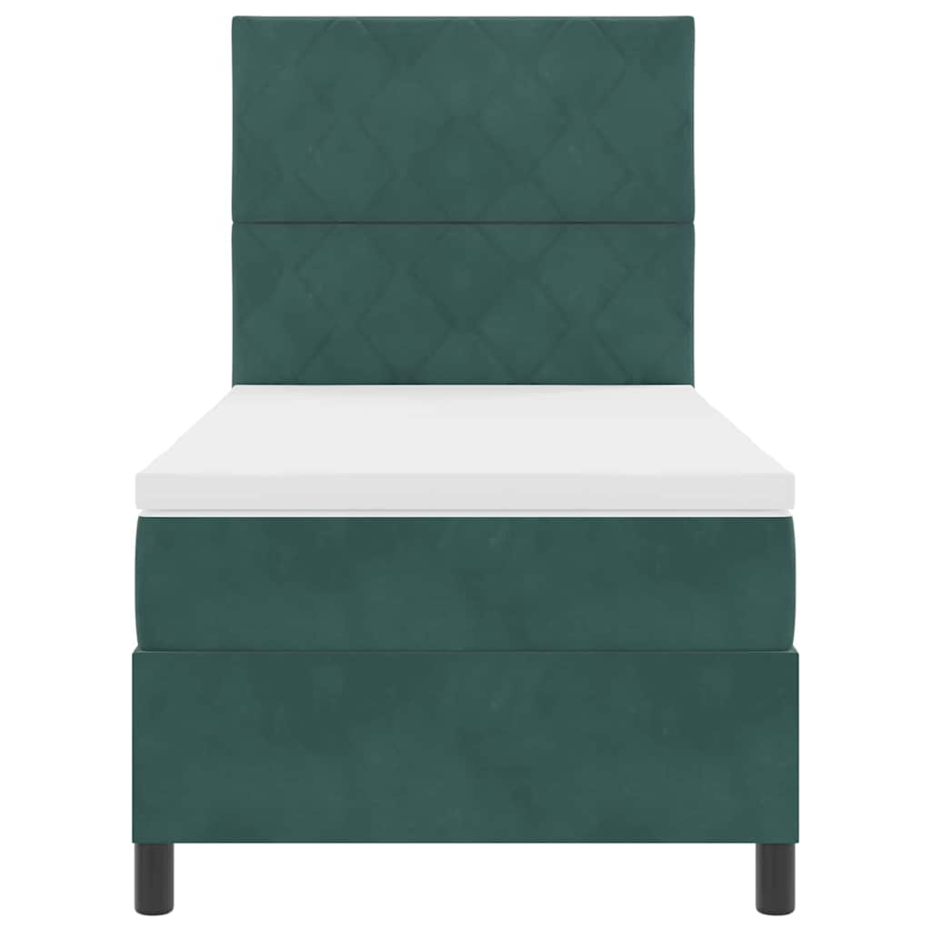 Bäddfjäder med madrass Mörkgrön 100 x 200 cm Sammet