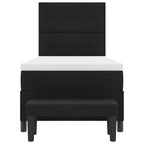 Bäddfjäder med madrass Svart 100 x 200 cm tyg & Konstruerat trä