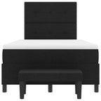 Bäddfjäder med madrass Svart 120 x 190 cm tyg & Konstruerat trä