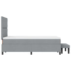 Bäddfjäder Ljusgrå 120 x 200 cm tyg & Konstruerat trä