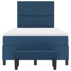 Bäddfjäder med madrass Blå 120 x 200 cm tyg & Konstruerat trä