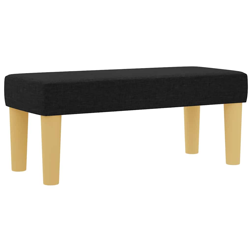 Bäddfjäder med madrass med huvudgavel Svart 100 x 200 cm tyg