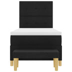 Bäddfjäder med madrass med huvudgavel Svart 100 x 200 cm tyg