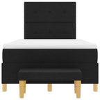 Bäddfjäder med madrass med huvudgavel Svart 120 x 190 cm tyg