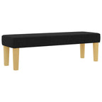 Bäddfjäder med madrass med huvudgavel Svart 200 x 200 cm tyg