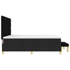 Bäddfjäder med madrass med huvudgavel Svart 200 x 200 cm tyg