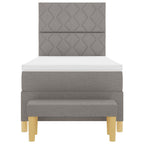 Bäddfjäder med madrass med huvudgavel Taupe 100 x 200 cm tyg