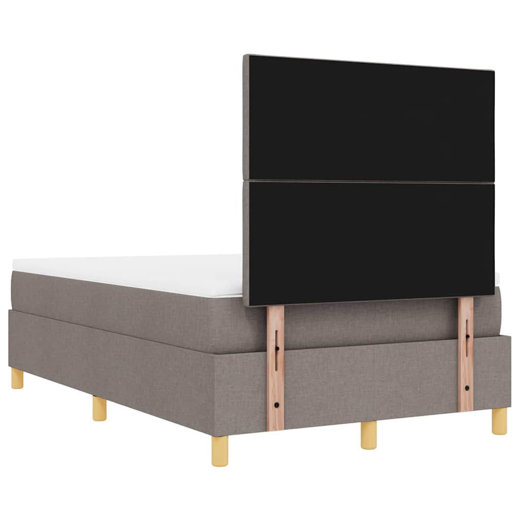 Bäddfjäder med madrass med huvudgavel Taupe 120 x 200 cm tyg