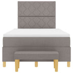 Bäddfjäder med madrass med huvudgavel Taupe 120 x 200 cm tyg