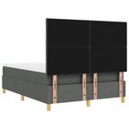 Bäddfjäder med madrass med huvudgavel Mörkgrå 140 x 200 cm tyg