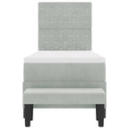 Bäddfjäder med madrass Ljusgrå 80 x 200 cm Sammet