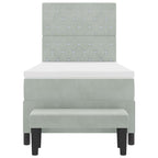 Bäddfjäder med madrass Ljusgrå 100 x 200 cm Sammet