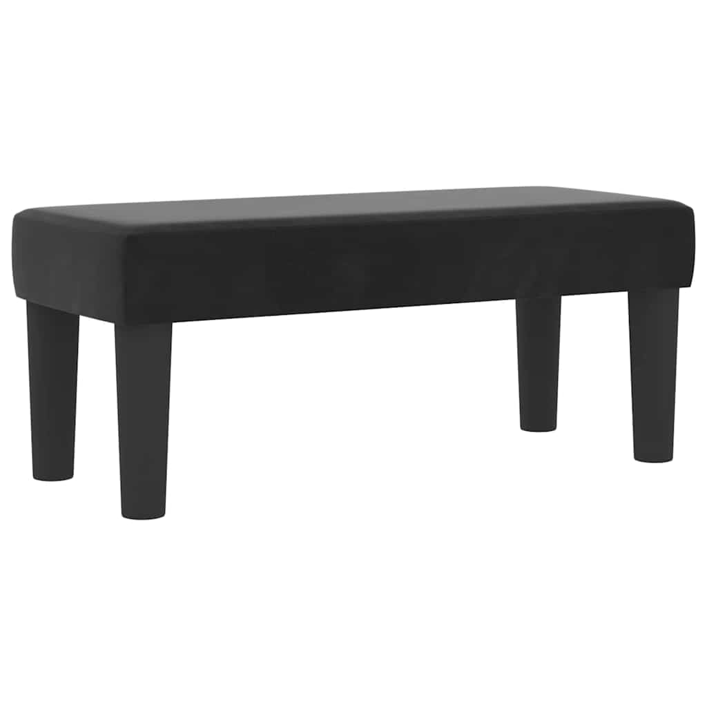 Bäddfjäder med madrass med huvudgavel Svart 100 x 200 cm Sammet