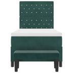 Bäddfjäder med madrass Mörkgrön 100 x 200 cm Sammet