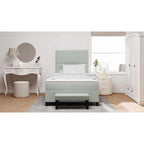 Bäddfjäder med madrass Ljusgrå 120 x 190 cm Sammet