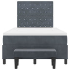 Bäddfjäder med madrass Mörkgrå 120 x 190 cm Sammet