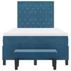 Bäddfjäder med madrass Mörkblå 120 x 190 cm Sammet