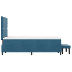 Bäddfjäder med madrass Mörkblå 120 x 190 cm Sammet