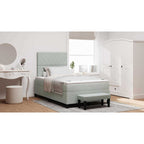 Bäddfjäder med madrass Ljusgrå 120 x 200 cm Sammet